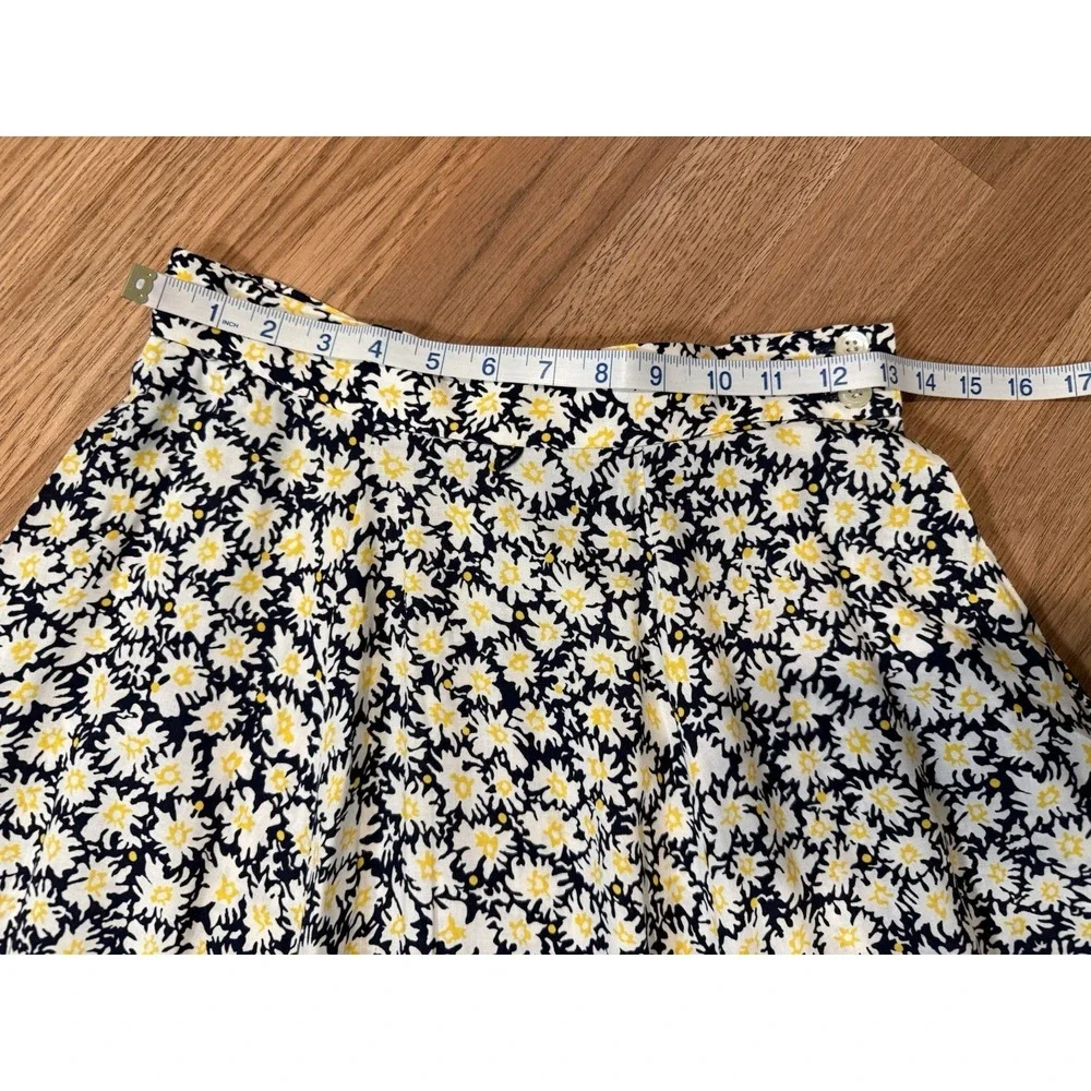 VTG 80s 90s JH Collectibles 10 Navy Blue Yellow White Floral Skirt Set Union Tag